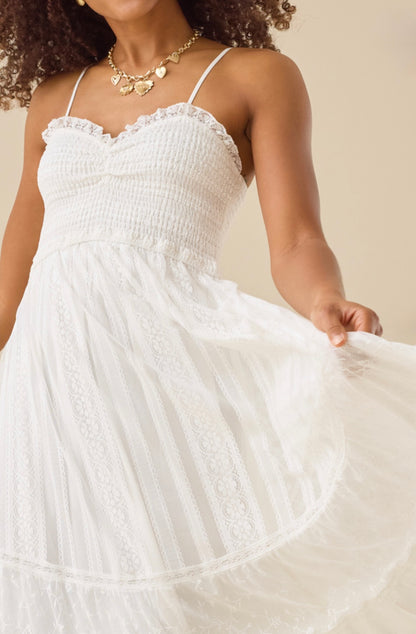 Altar’d State Tami Lace Tiered Maxi Dress NWT