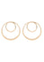 Riah Fashion Double Hoop Earrings Silver & Gold 2 pairs