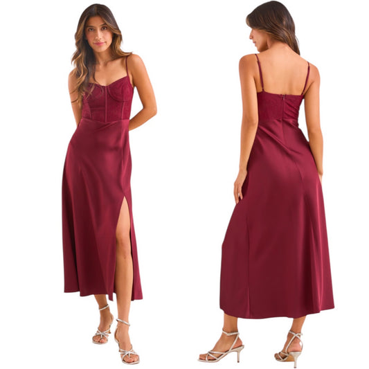 Altar'd State Evalina Satin Maxi Dress NWT