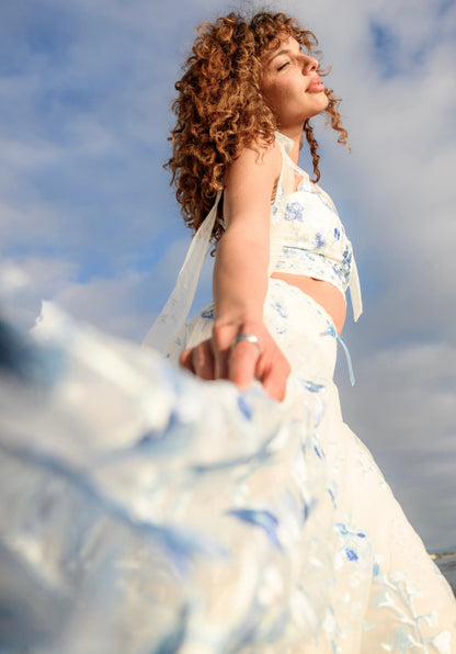 Altar’d State Braxlin Embroidered Midi Skirt NWT