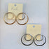 Riah Fashion Double Hoop Earrings Silver & Gold 2 pairs