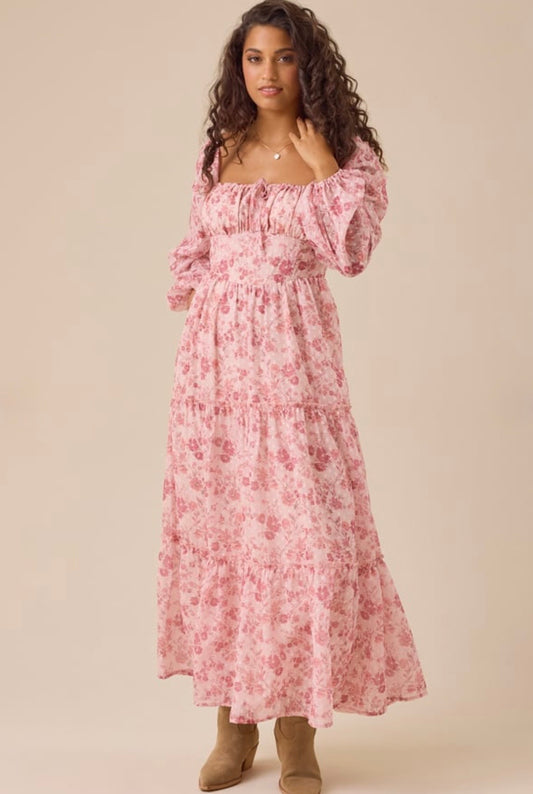 Altar’d State Whitney Long Sleeve Floral Maxi