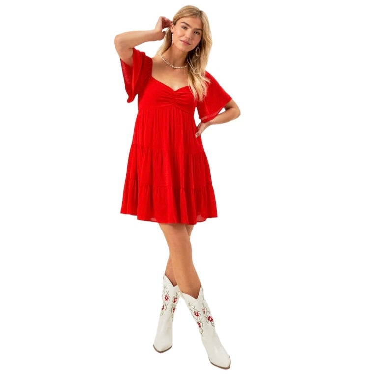 Altar’d State Teagen Tiered Mini Dress Small