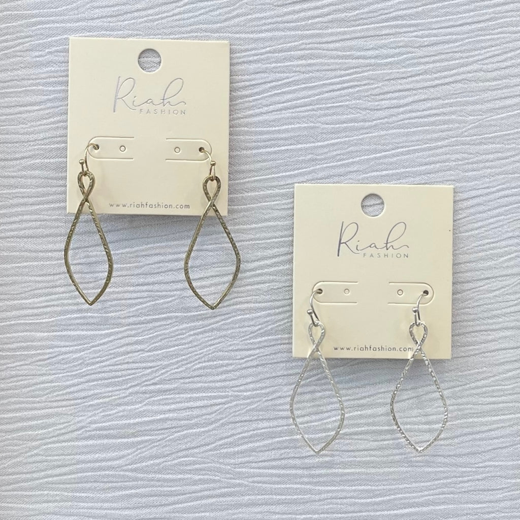 Riah Silver & Gold Hammered Dangle Earrings 2 pairs