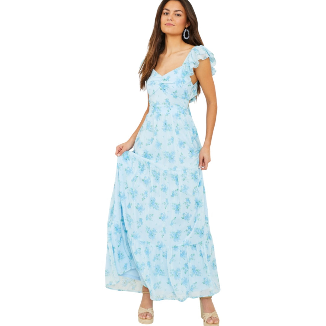 lotte floral maxi dress Altar'd State NWT – Our Sunshine Boutique Color::#18-Dusty Rose 10.21 This Is The One and sheer scalloped sleeves