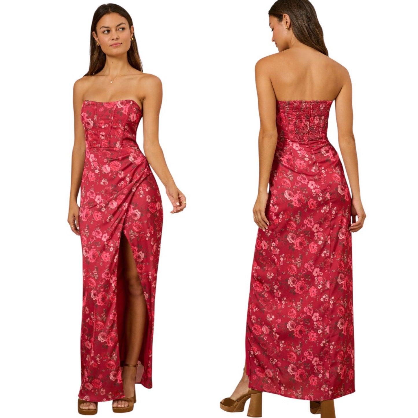 Altar’d State Ruth Corset Satin Dress NWT