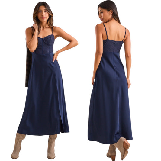 Altar'd State Evalina Satin Maxi Dress NWT