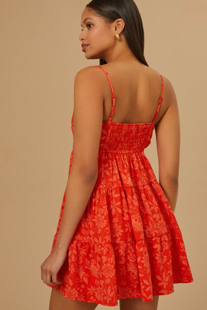 Altar’d State Ruby Tiered Mini Dress Large