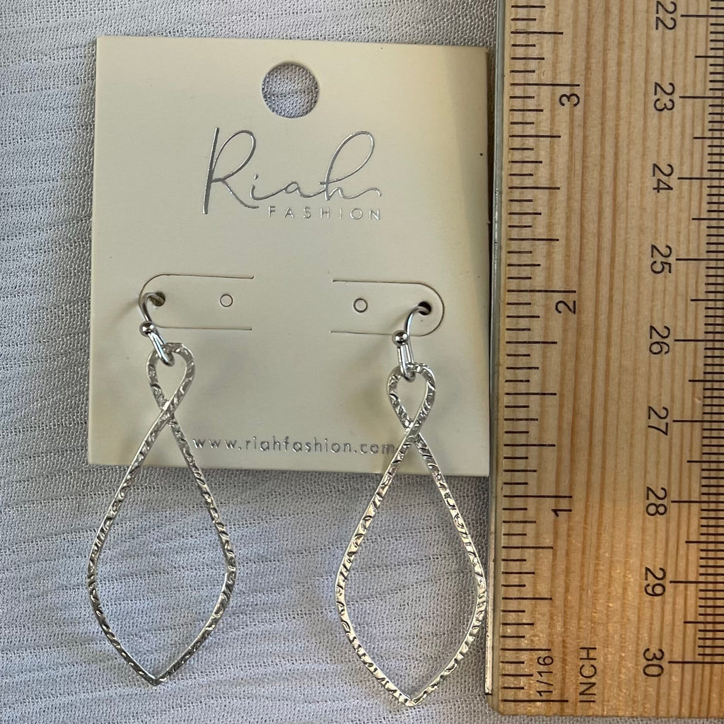 Riah Silver & Gold Hammered Dangle Earrings 2 pairs
