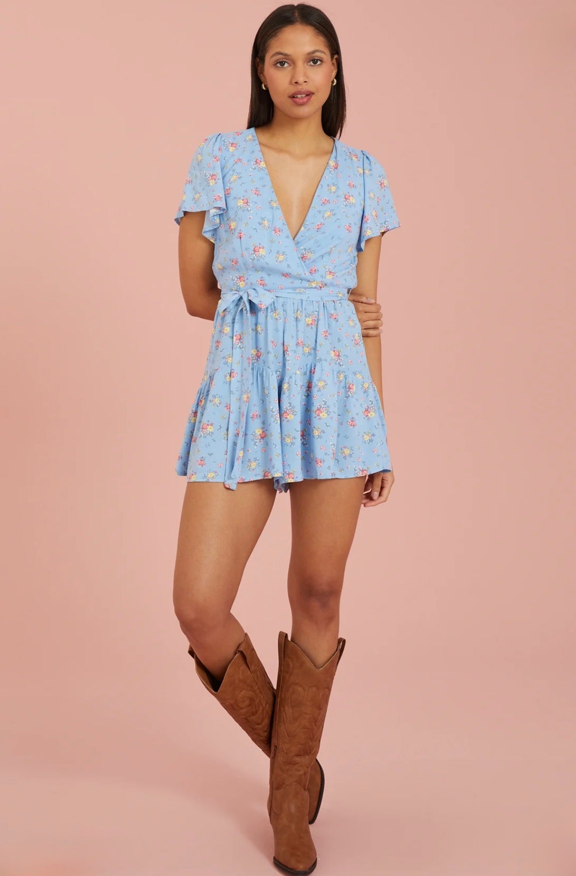 Altar’d State Aspen Floral Romper Small