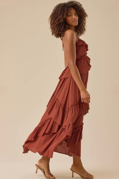 Altar’d State Mattie Ruffle Maxi Dress NWT