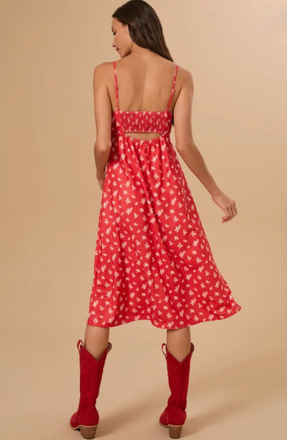 Altar’d State Poppy Floral Midi Dress XXSmall