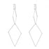 Riah Silver Diamond Shape & Rose Gold Diamond Shape Dangle Earrings 2 pairs