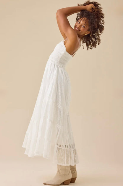 Altar’d State Tami Lace Tiered Maxi Dress NWT
