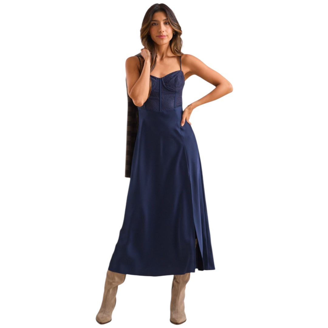 Altar'd State Evalina Satin Maxi Dress NWT