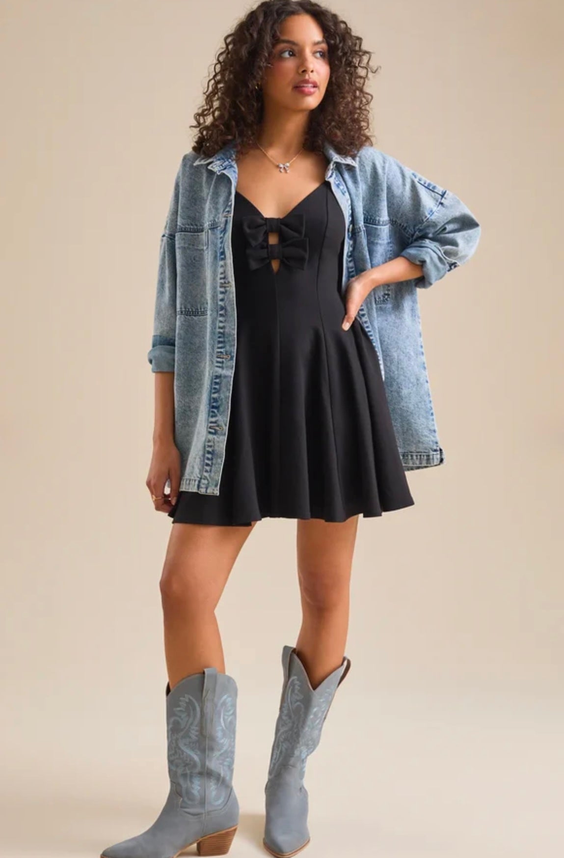 Altar’d State Parker Bow Mini Dress