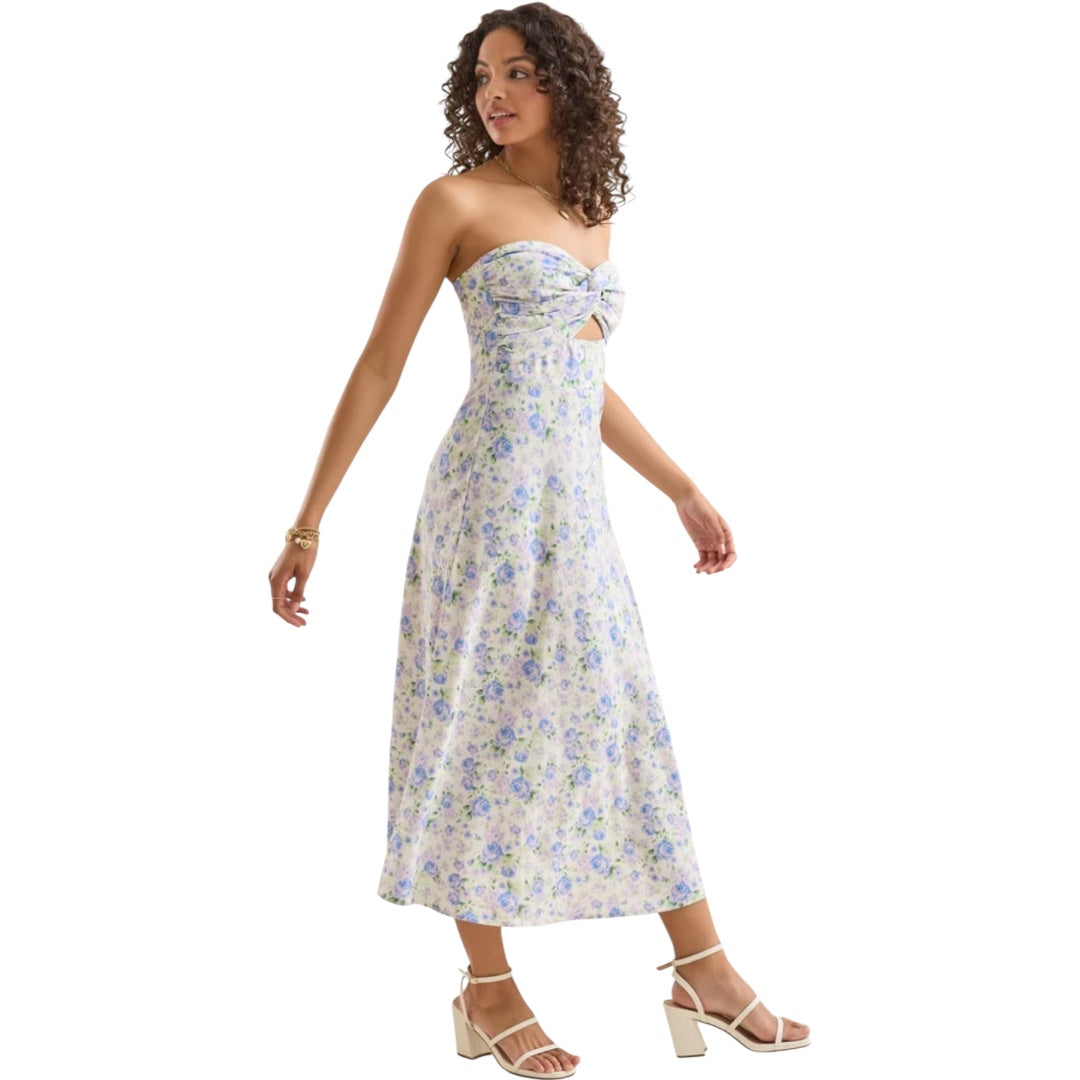 Altar’d State Holly Linen Strapless Dress NWT