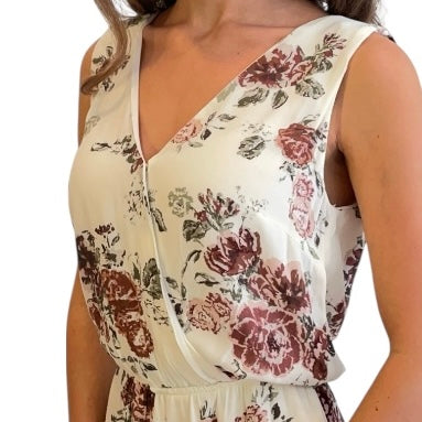 Favlux Off-White Floral Sleeveless Romper
