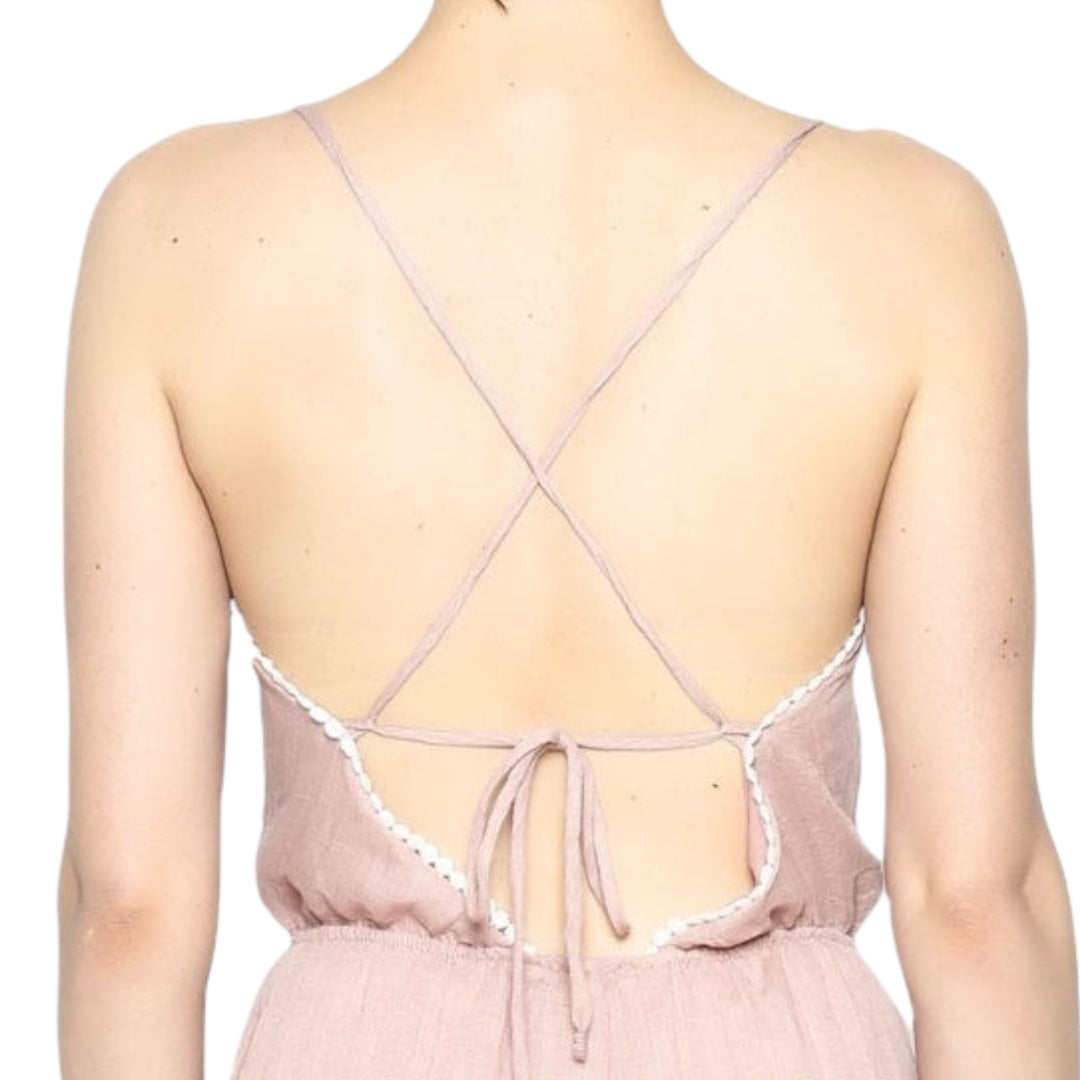 Favlux Crinkle Gauze Strappy Romper