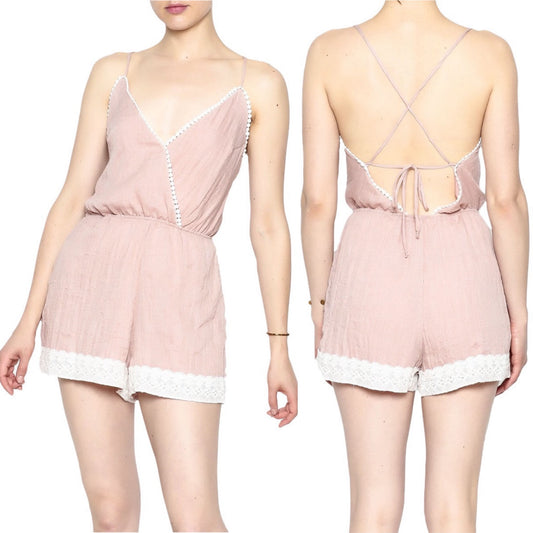 Favlux Crinkle Gauze Strappy Romper