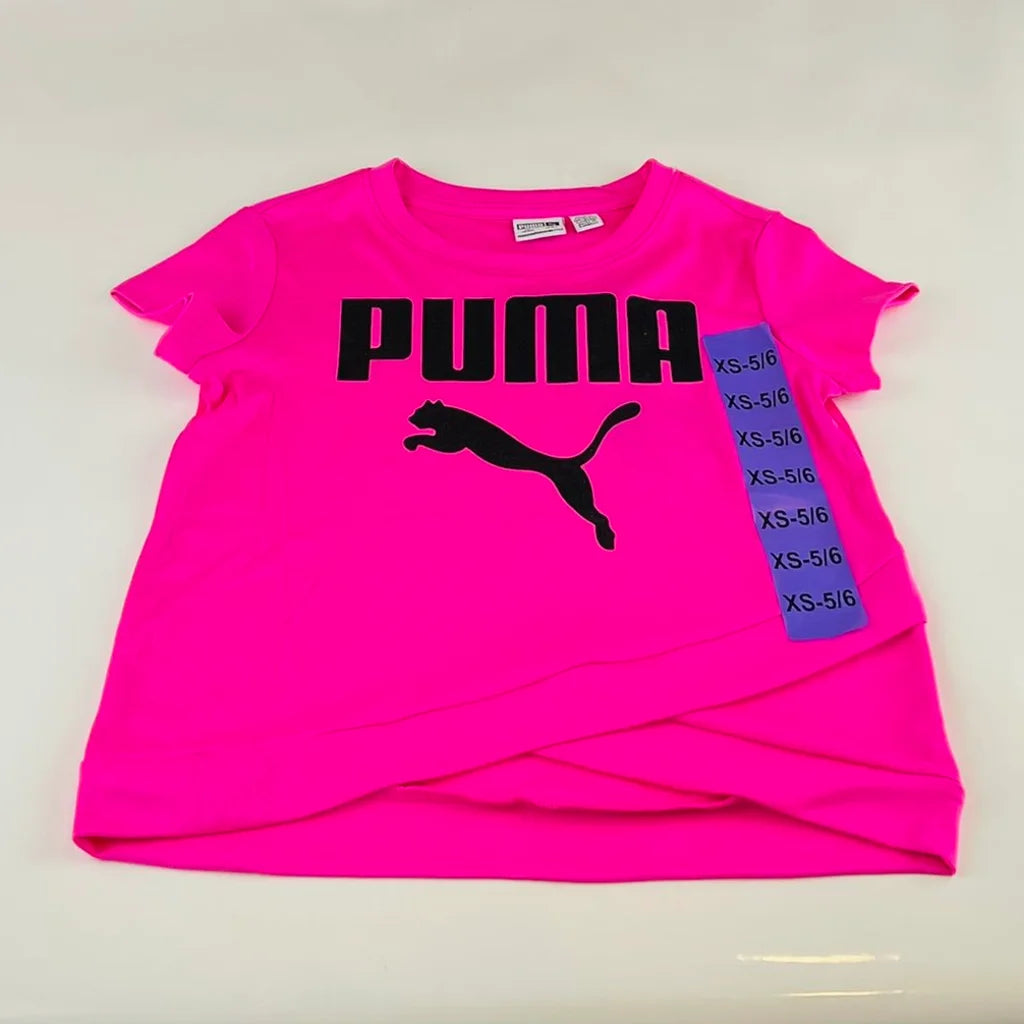 Puma Girls 4 Piece Set Hot Pink Top & Grey - Our Sunshine Boutique