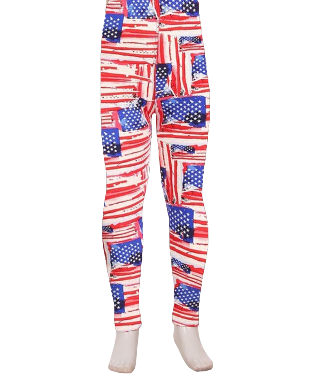 Girls 4th Of July Ultra Soft Leggings