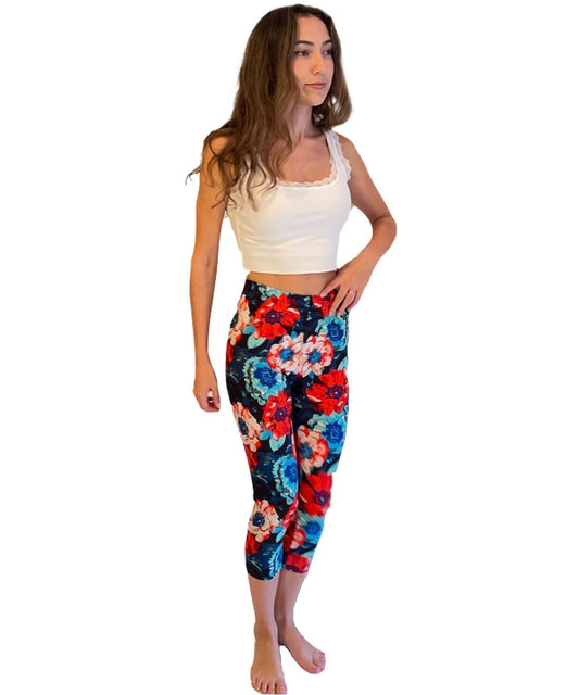 Floral Print Capri Leggings