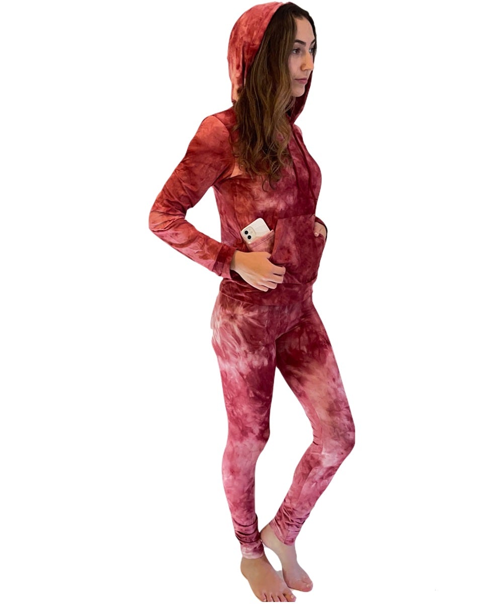 Burgundy Hoodie and Leggings Set