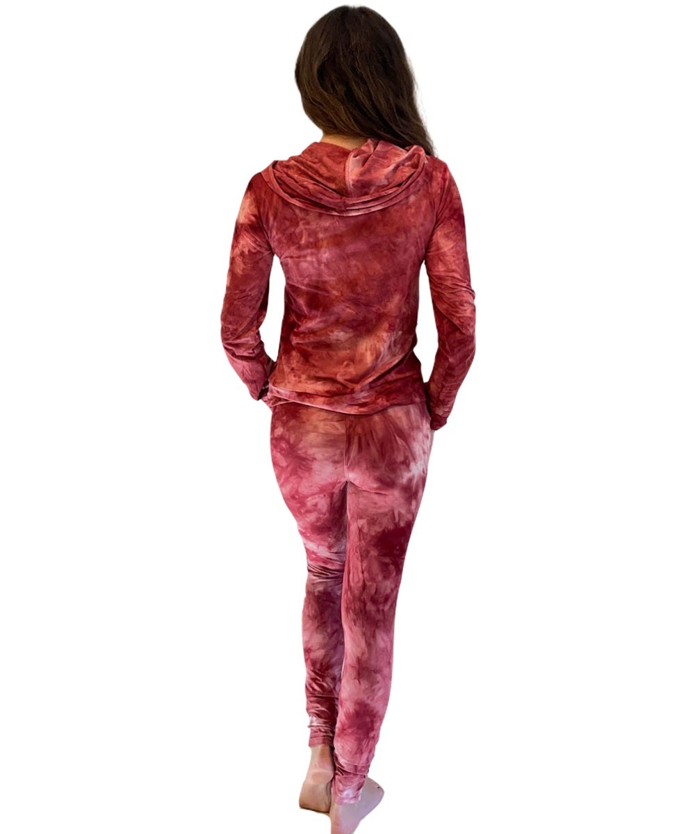 Burgundy Hoodie and Leggings Set