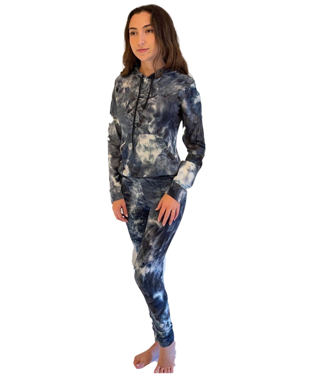 Deep Blue Hoodie and Leggings Set