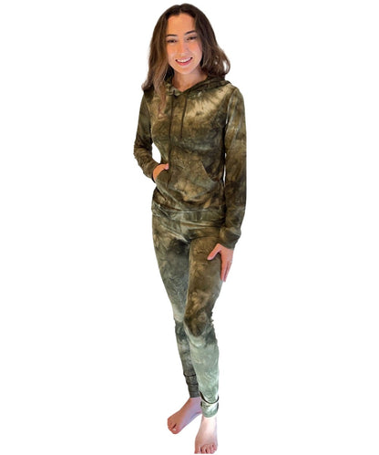 Olive Hoodie and Leggings Set