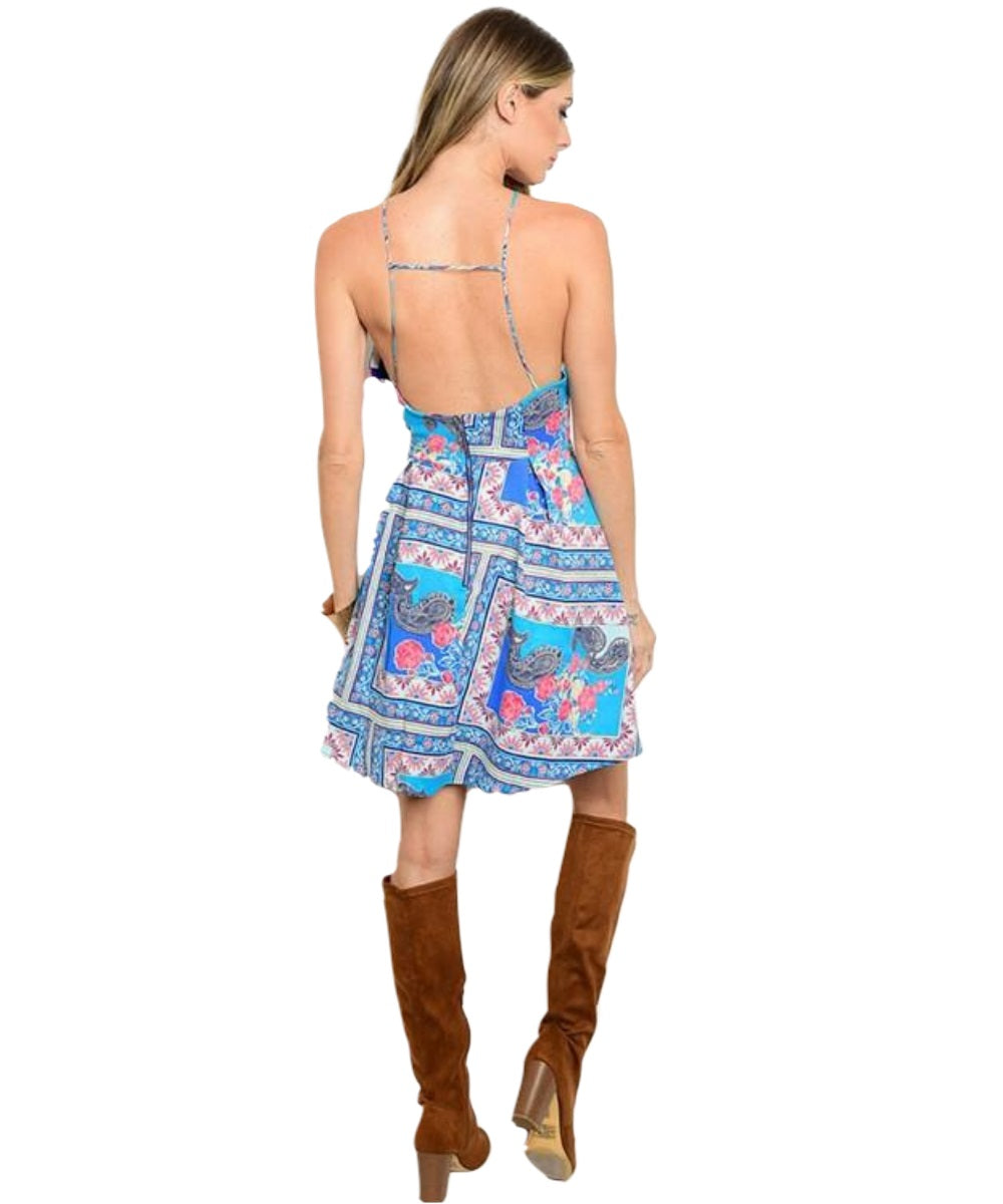 Floral Turquoise Pink & Aqua Dress