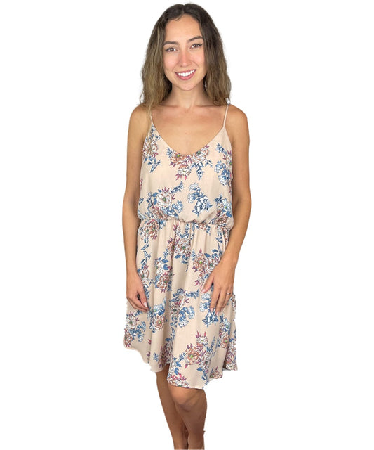 Lush Floral Blush Spaghetti Strap Dress