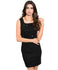 Sleeveless Diamond Design Black Dress