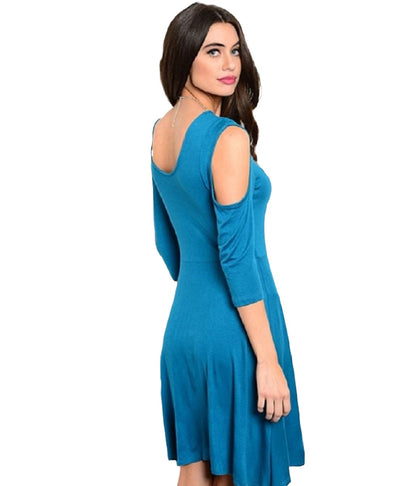 Agua Cold Shoulder Knit Baby Doll Dress