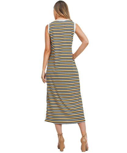 Mustard & Grey Tank Maxi Dress