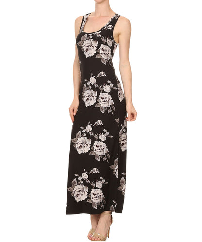 Black & White Rose Tank Dress