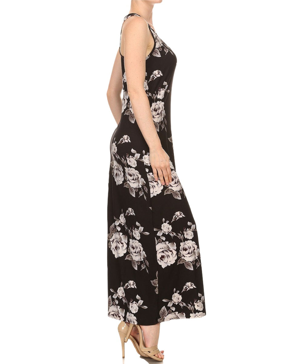 Black & White Rose Tank Dress