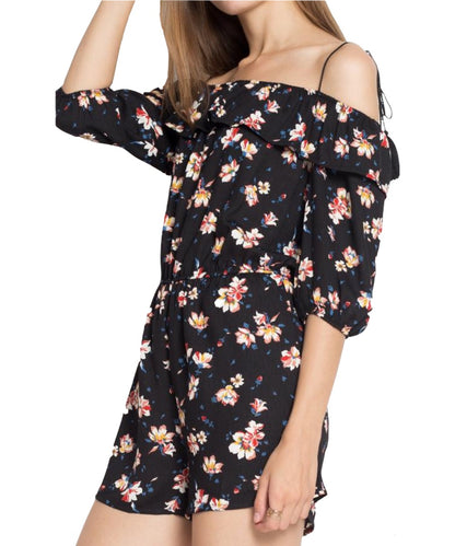 Black Floral Romper