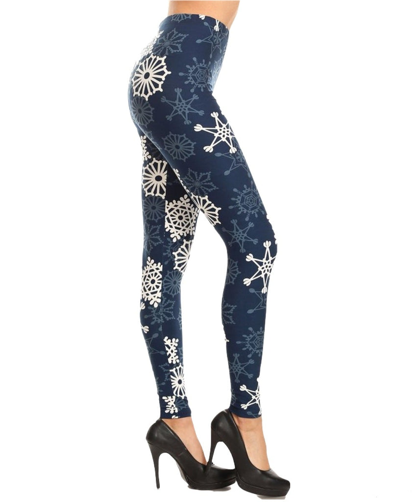 Buttery Smooth Electric Blue Music Note Extra Plus Size Leggings - 3X-5X