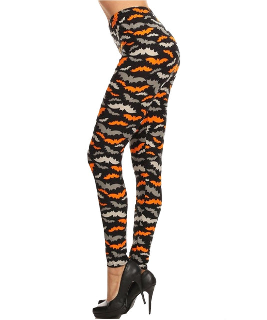 Bats Black & Orange Leggings