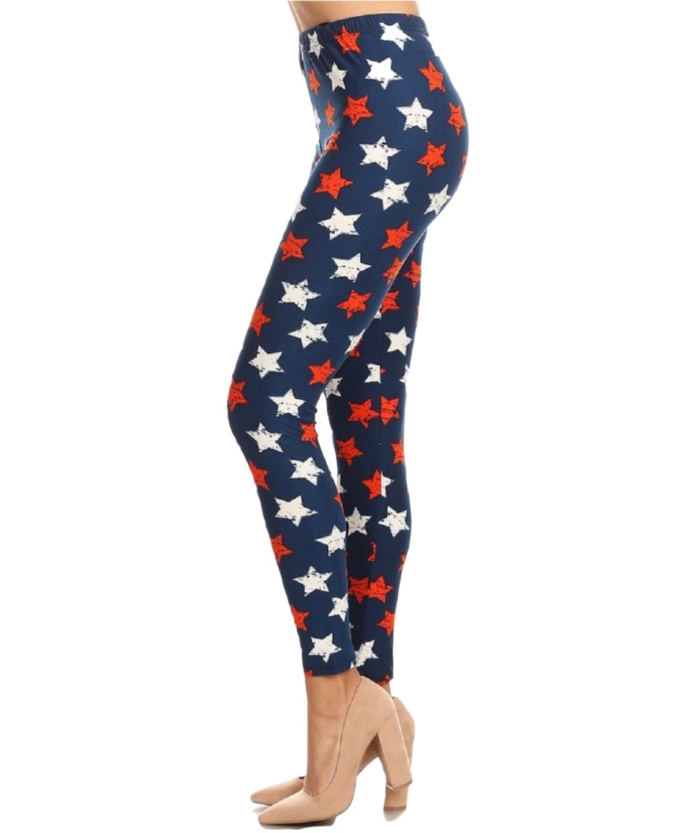 Red & White Stars Leggings