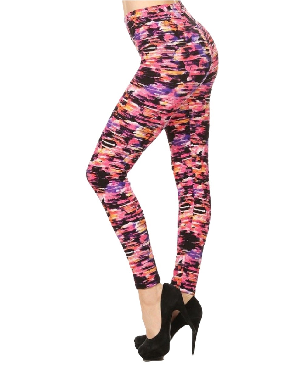 Abstract Black & Pink Leggings