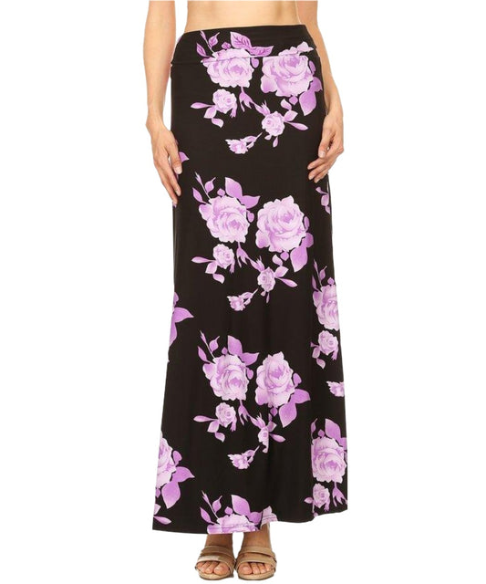 Black & Purple Ultra Soft Maxi Skirt