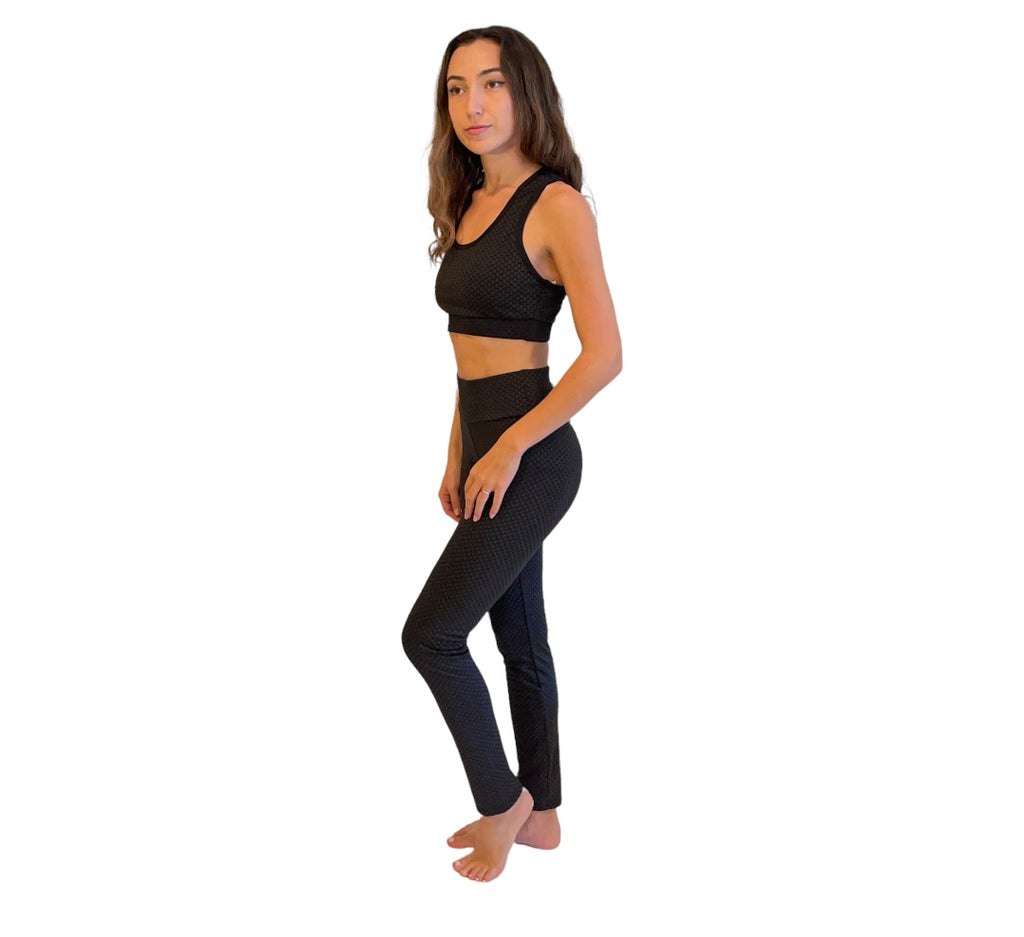 Active 2 Piece Set with Cropped Racerback Tank & Yoga waistband w Butt Lifting - Our Sunshine Boutique