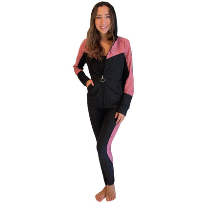 Active 3 Pieces Set with Honeycomb Texture Fabric - Our Sunshine Boutique