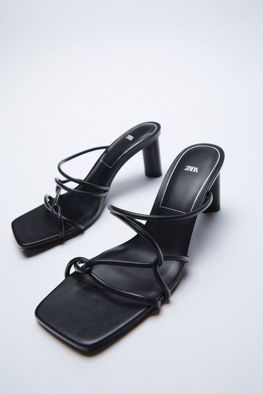 Zara VINYL STRAPPY SANDALS Size EU 40 NWOT