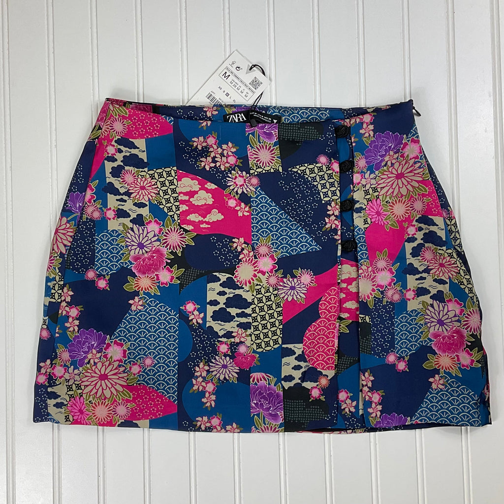 Zara pink floral clearance mini skirt