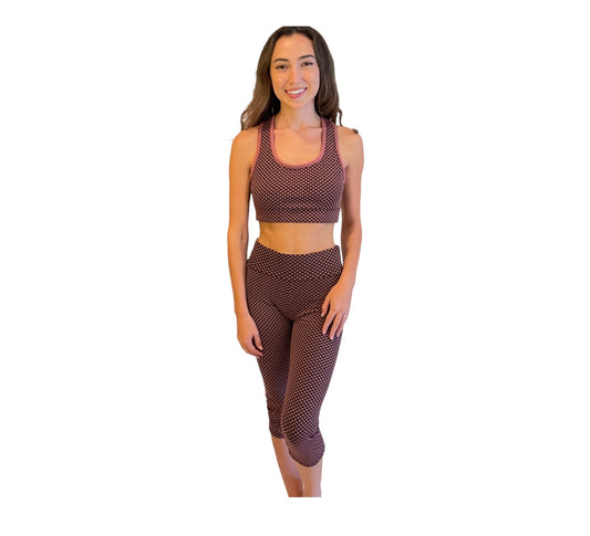 Active 2 Piece Set In Mauve & Black Pattern - Our Sunshine Boutique