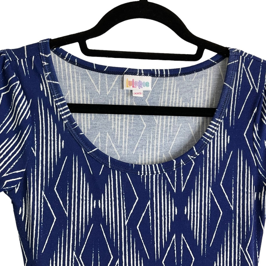 LuLaRoe Knit Royal Blue Pattern Size XXSmall